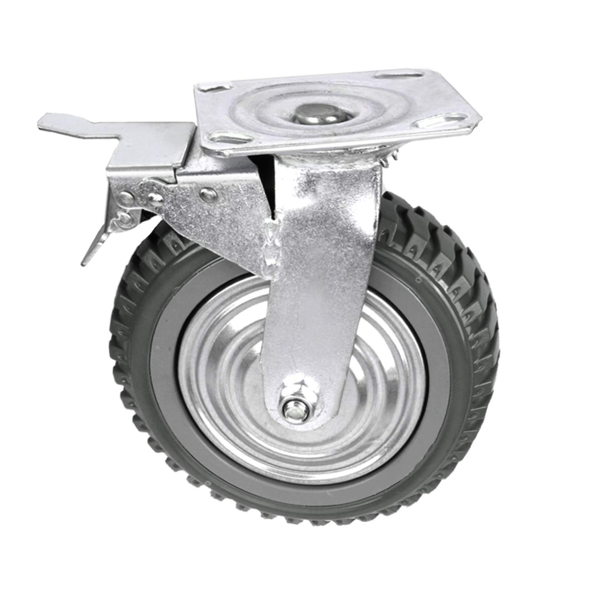 8 Inch Caster Wheels Set of 4 Heavy Duty Casters, 2X Swivel with Brake Locking,2X Swivel Without Brake Locking Top Plate Casters for Workbench,Cart,Furniture uyoyous