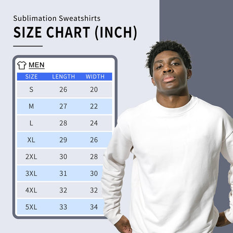 METFUIN 2 Pack Polyester Adult Crewneck Sweatshirt for Sublimation Heat Press White Blank Sweatshirt (Small, White) METFUIN