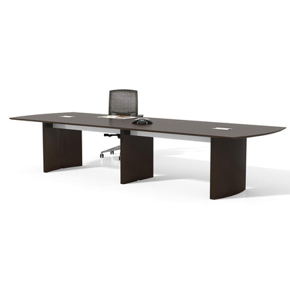 Safco Products Medina Modern Office Conference Meeting Room Table, 12', Mocha - WoodArtSupply