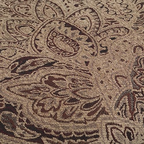 TREATLIFE HOME Traditional Formal Armchairs Set of 2 with Cherry Finish and Gold Tipping, Elegant Fabric Upholstery for Dining Room TREATLIFE HOME