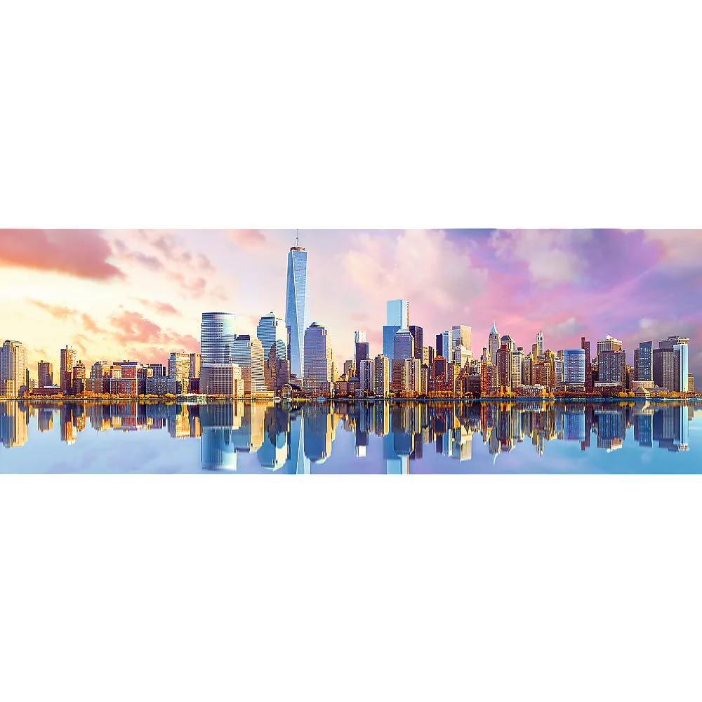 Trefl Panorama Manhattan 1000 Piece Jigsaw Puzzle Red 27"x19" Print, DIY Puzzle, Creative Fun, Classic Puzzle for Adults and Children from 12 Years Old Trefl