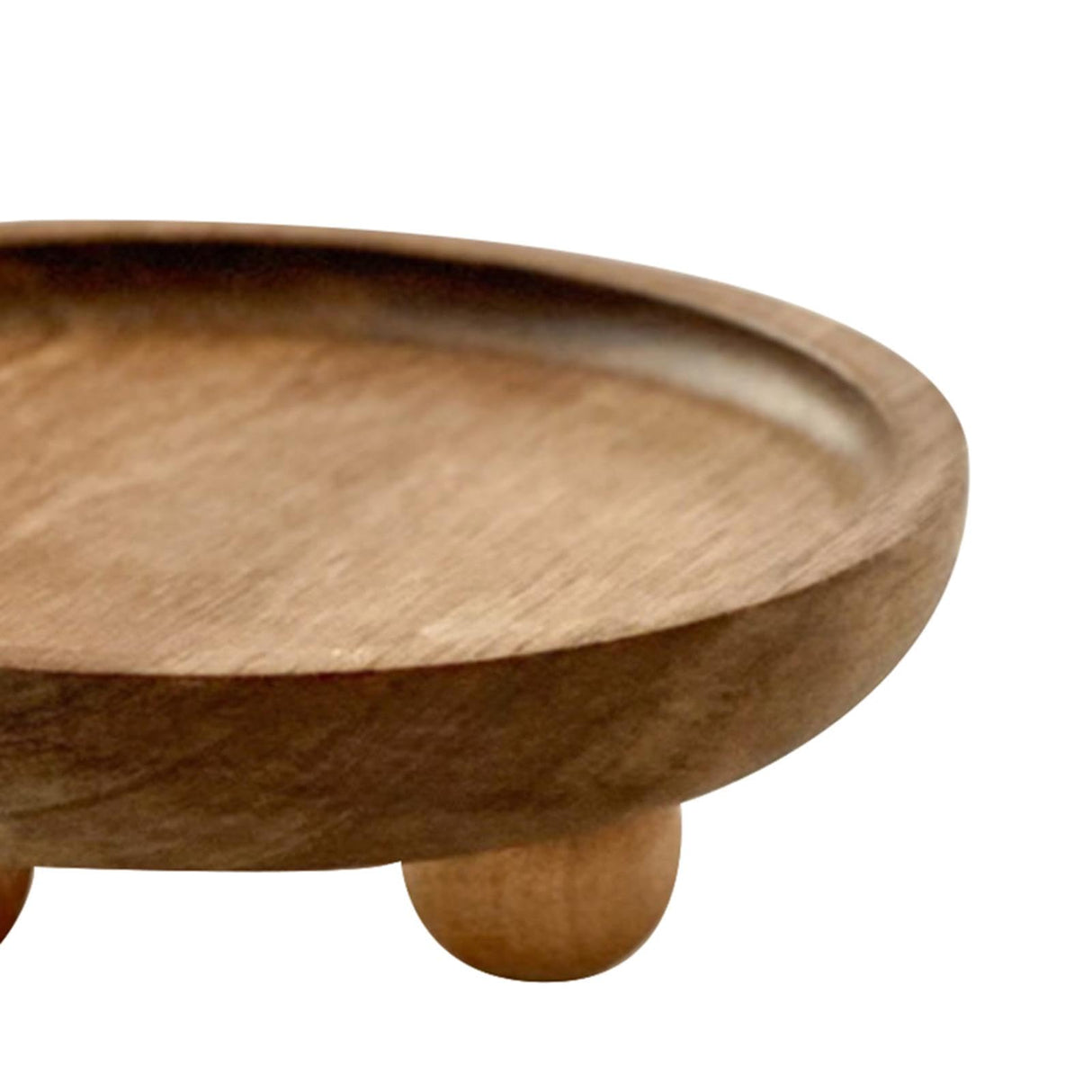 Vaveren Small Wooden Riser Wooden Pedestal for Display Tray Display Riser for Entry Table Farmhouse Kitchen Tabletop Centerpieces , Round 12.9x4cm Vaveren