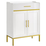 HOOBRO Shoe Cabinet with Doors, 5-Tier Shoe Storage Cabinet with Drawers, 36.6'' Tall Shoes Rack Organizer Cabinet, Wooden Shoe Cabinet Storage for Entryway, Adjustable Shelves, White DW14SC01 HOOBRO