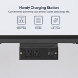 HOOBRO TV Stand with Charging Station to 55 Inches, LED Entertainment Center, Media TV Console Table with Open Storage Shelving for Living Room, Bedroom, Black BB122UDDS01 HOOBRO