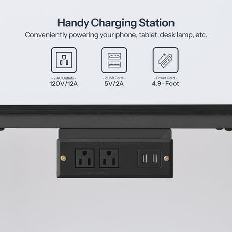 HOOBRO TV Stand with Charging Station to 55 Inches, LED Entertainment Center, Media TV Console Table with Open Storage Shelving for Living Room, Bedroom, Black BB122UDDS01 HOOBRO