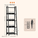 HOOBRO Ladder Shelf, 5-Tier Bookshelf, Corner Bookcase, Freestanding Storage Shelf Display Organizer, for Living Room, Bedroom, Home Office, Kitchen, Black BB305CJ01 HOOBRO