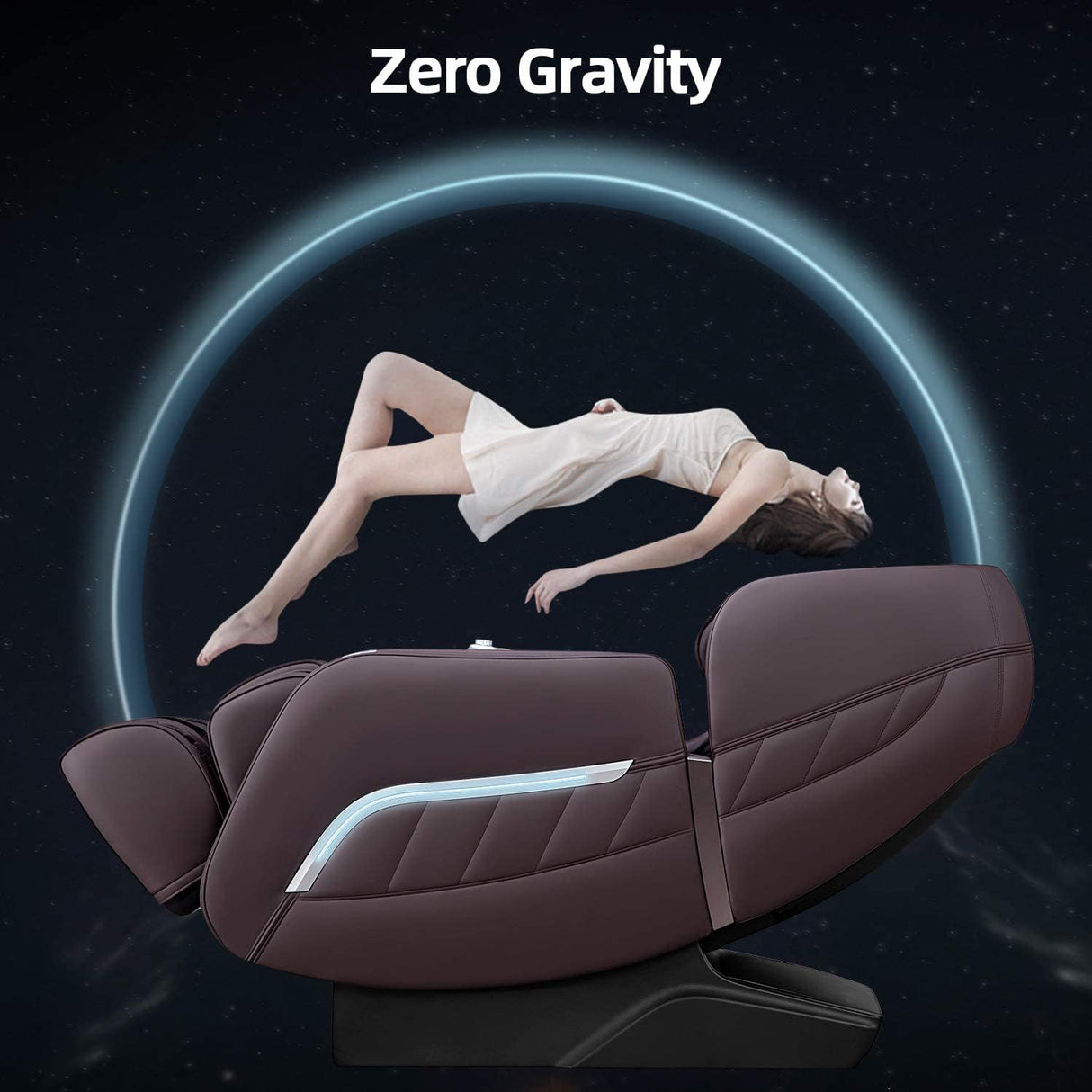 iRest A306 Massage Chair, Full Body Zero Gravity Recliner with AI Voice Control, SL Track, Bluetooth, Yoga Stretching, Foot Rollers, Airbags, Arm Rest, Cushion Availability, Heating (Brown) iRest