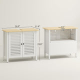 HOMCOM Under Sink Storage Cabinet with Removable Shelf, Bathroom Vanity Cabinet with 2 Doors, White HOMCOM