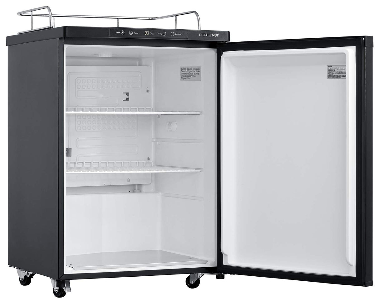 EdgeStar BR3002BL 24 Inch Wide Kegerator Conversion Refrigerator for Full Size Keg - Black EdgeStar