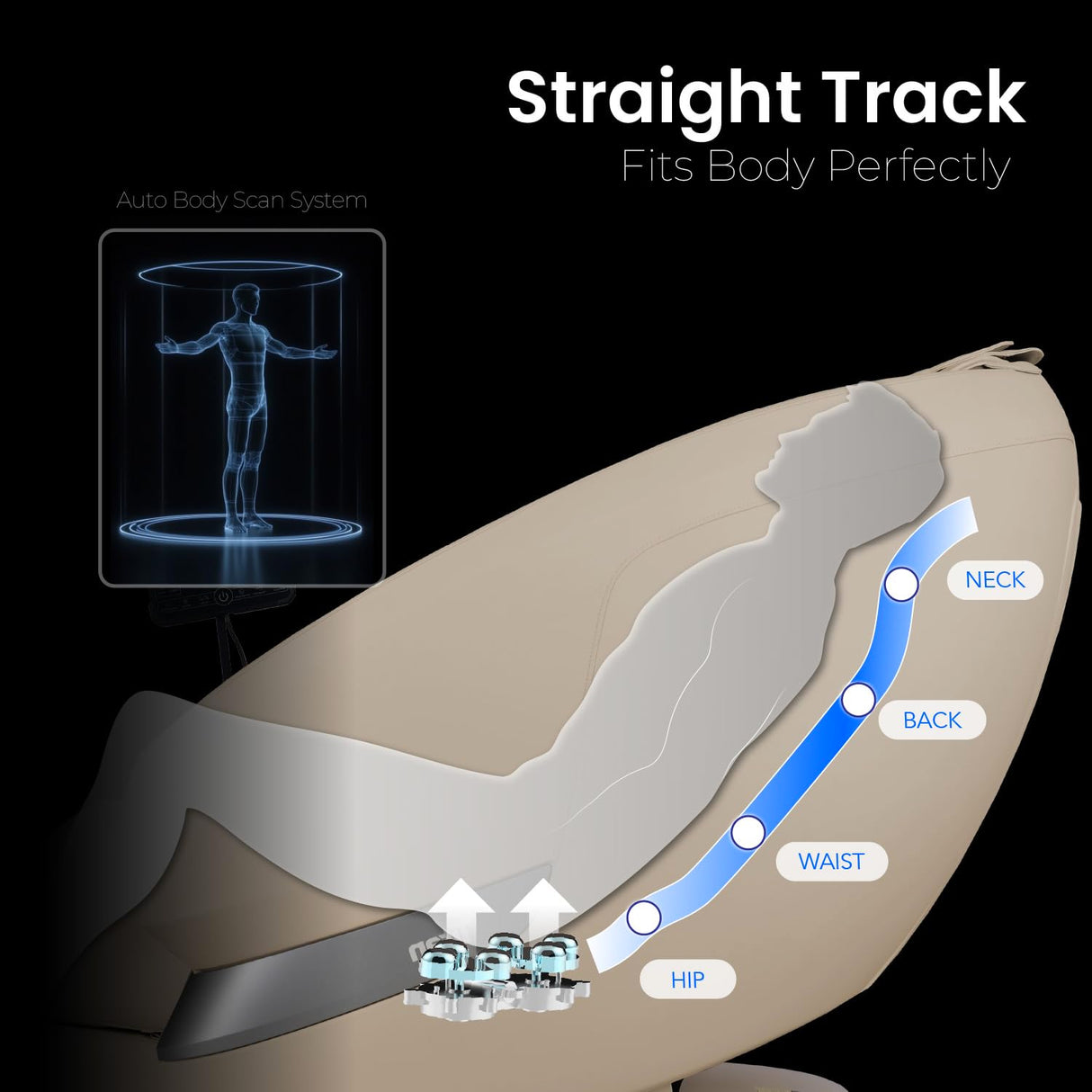 Titan Axiom LE l Dual Massage Mechanism l Full Body Massage Chair l Intelligent Voice Control l 45°C Heating Therapy l Zero Gravity Reclining l Space Saving l Bluetooth Speakers (Black) Titan