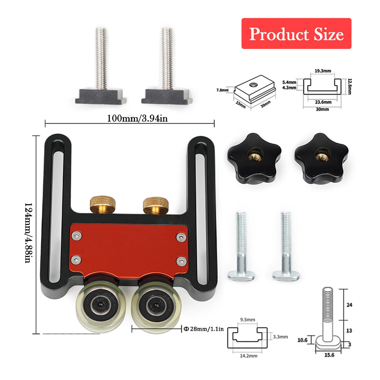 Table Saw Feeder - 2pcs Woodworking Table Saw Pressing Feeder Guider, Dual Bearing Roller Feather Boards for Table Saw, Multi-Purpose Feather Loc Hesderty