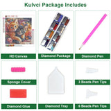 Kulvci Diamond Art Painting Kits for Adults Cat, Diamond Art Kits for Beginners, 5D DIY Full Drill Gem Craft for Home Decor Gift 12x12inch Kulvci