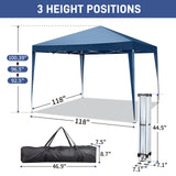 VINGLI 10x10 Pop Up Canopy Tent with Sidewalls, Outdoor Gazebo Canopy Tent, Patio Event Tents Outdoor Commercial Canopy for Parties (Blue) VINGLI
