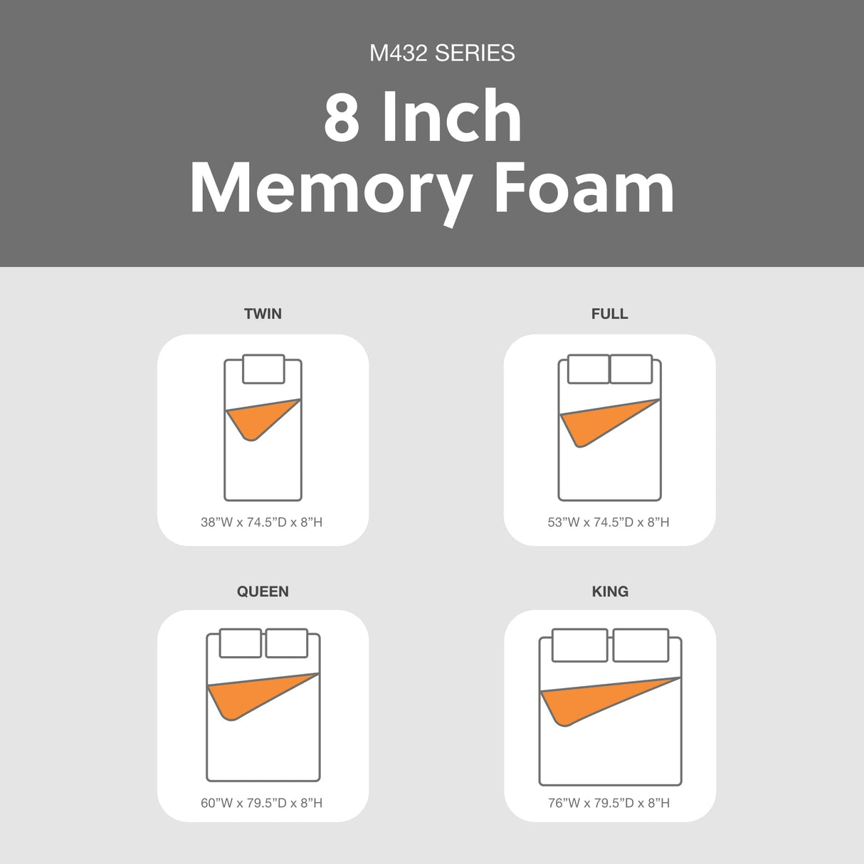 Signature Design by Ashley Queen Size 8 Inch Medium Firm Charcoal Gel & Green Tea Infused Memory Foam Mattress Signature Design by Ashley