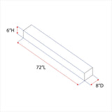 URBANDI 1-tier Fireplace Mantel, Distressed, Rustic, Floating Shelf, Modern, Real Wood. (72Lx6Hx8D, Brown) Urbandi