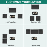 YITAHOME 4 Pieces Patio Furniture Set, Outdoor Textilene Conversation Sets Rocking Bistro Chairs, Loveseat and Glass Table for Living Room Lawn Garden Balcony Poolside Backyard (Black) YITAHOME