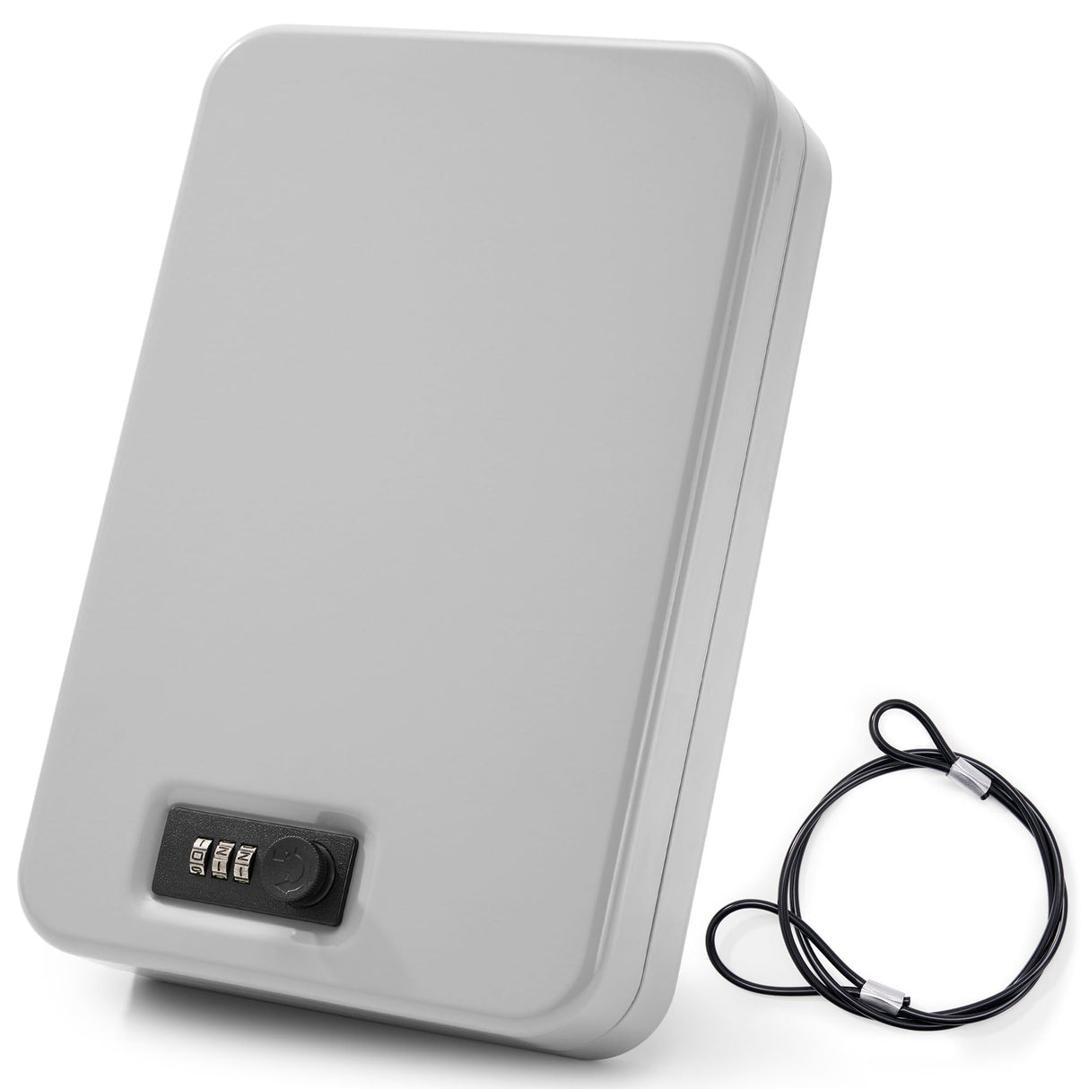 Sgorlds Gun Safe for Pistol, Portable Handgun Lock Box with Combination Lock, Pistol Safe for Car, Home, Travel, 11.5" x7.5" x2.5", Gray Sgorlds