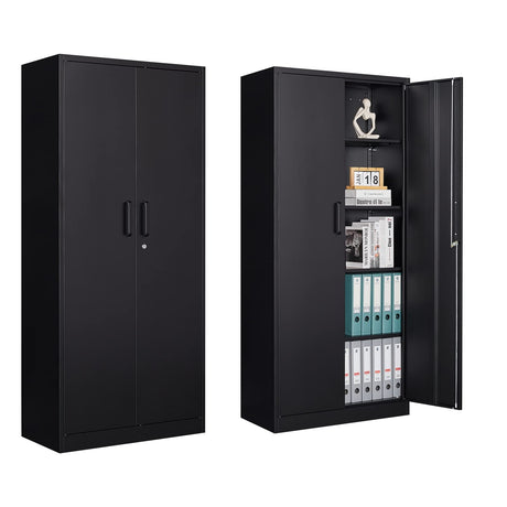 Anxxsu Metal Garage Storage Cabinet, 71" Locking Storage Cabinet with 2 Doors and 5 Adjustable Shelves, Lockable Metal Cabinet for Anxxsu