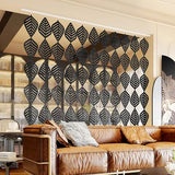 3D Leafs 12Pcs/Set 16.53"x10.24" Felt Fiber Surface High Density Polyester Board Room Hanging Screen Divider Home Panel DIY Home Decor (Black) OSHIYINN