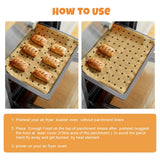Air Fryer Disposable Parchment Paper Liners: 150pcs Airfryer Liners 9x11 Inch Perforated Rectangular Paper Sheets Basket Liner Accessories For Toaster Oven Xl Air Fryer dcosok