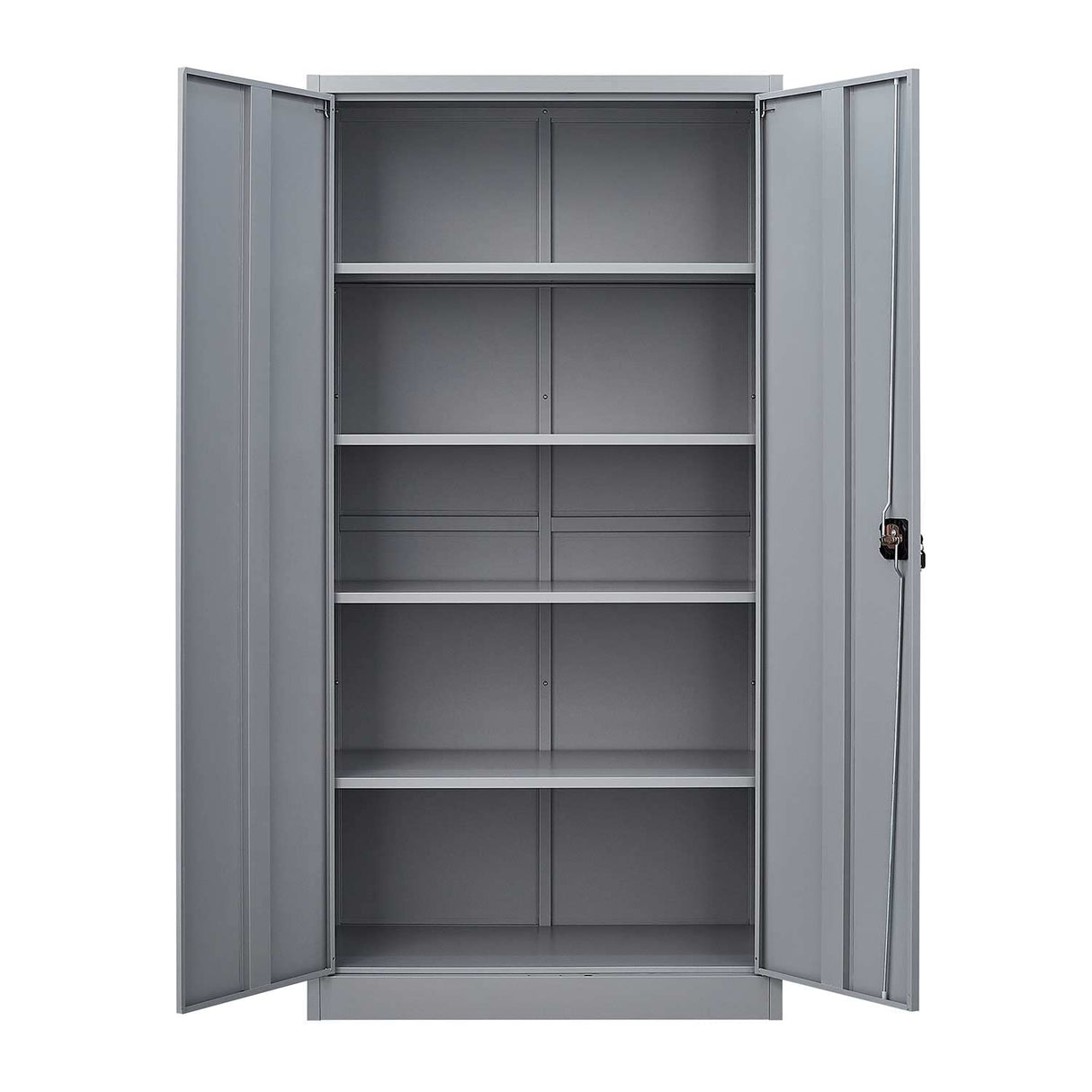 CNANXU Metal Garage Storage Cabinet - 72" Locking Metal Storage Cabinet with 2 Doors and Adjustable Shelves & Locking Doors - Garage Cabinets for Tool Storage - Grey CNANXU