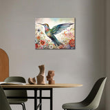 Hummingbird Paint by Numbers Kit for Adults Beginners, DIY Animals Acrylic Paint by Numbers Kits on Canvas, Blooming Flowers Oil Painting for Adults Home Wall Decor 16"x20"(Frameless) TUMOVO