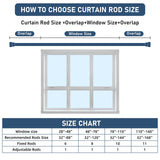 Joydeco Curtain Rods for Windows 16 to 120 inches Adjustable Decorative Window single rod with Aluminium Finials(16" to 120",1PCS,Black) Joydeco