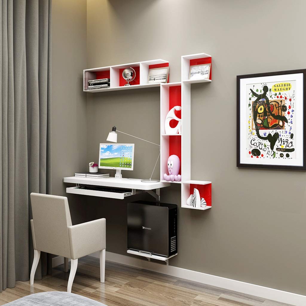 WZHONG Versatile Wall-Mounted Floating Desk – Elegant Space-Saving Solution for Home and Office - WoodArtSupply