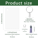 160 Pcs Metal Sublimation Keychain Blanks Bulk,Double Sided Sublimation Blanks Keychain Heat Transfer Keychain Blanks with Tassels,Sublimation Ornament Blanks Key Chain GEKIXUTP