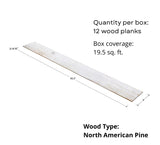 WoodyWalls Peel and Stick Wood Planks, Whitewash Shiplap Wall Panels, Real Wood Wall Panels for DIY Accent Walls & Ceilings (19.5 sq. ft. per Box) White Washed Woody Walls