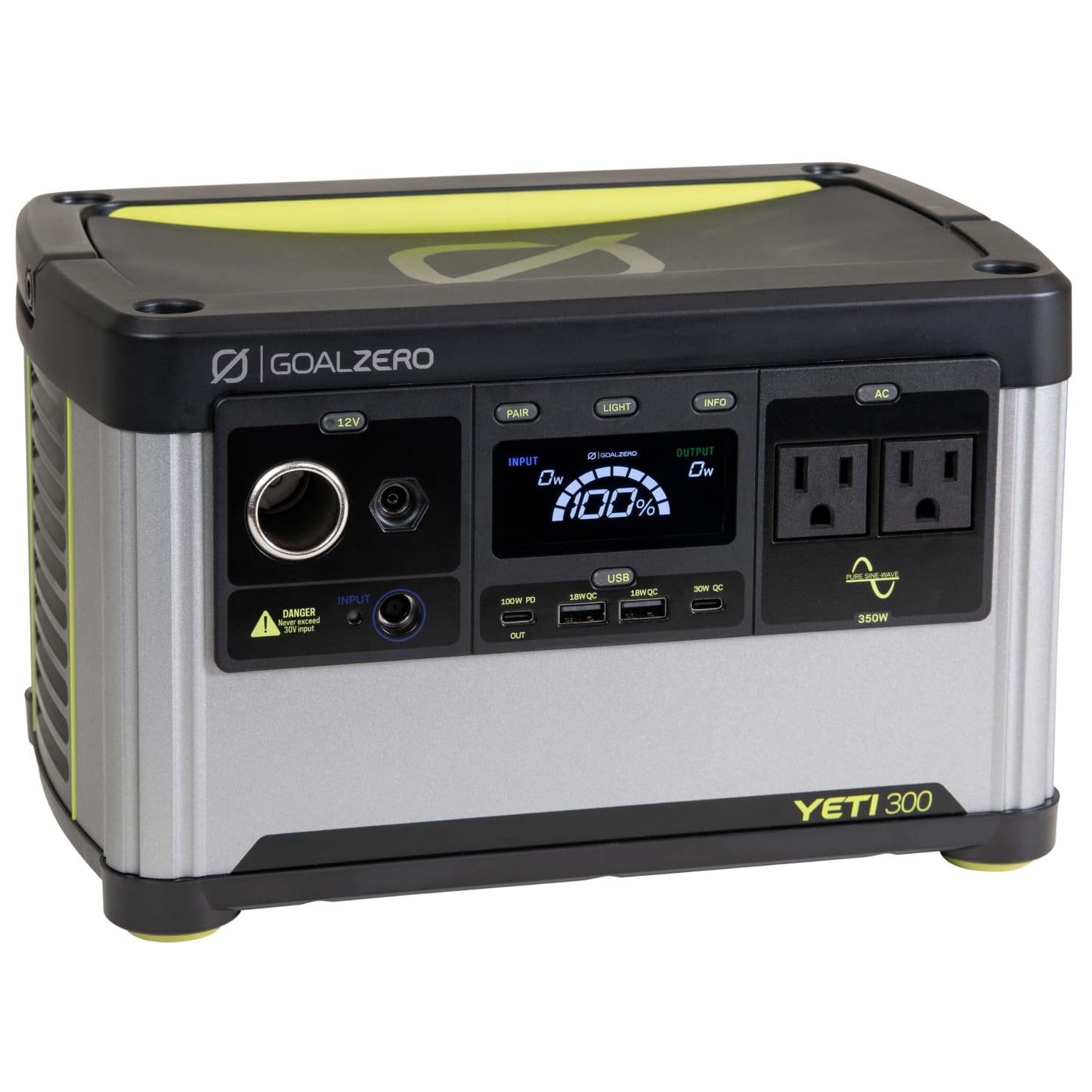 Goal Zero Yeti Portable Power Station, Yeti 300, 297 Watt Hour LiFePO4 Battery, Water resistant & Dustproof Solar Generator For Outdoors, Camping, Tailgating, & Home, Clean Renewable Off-Grid - WoodArtSupply