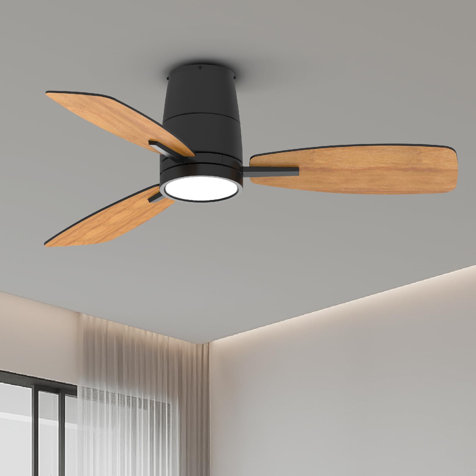 TALOYA Ceiling Fan with Lights and Remote Control 42 inch Multifunctional Quiet Fan with Three Color Temperature and High Brightness Light and Reversible Blades - WoodArtSupply