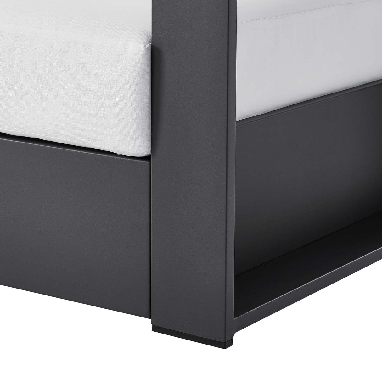 Modway Tahoe Aluminum Outdoor Patio Armchair in Gray White Modway