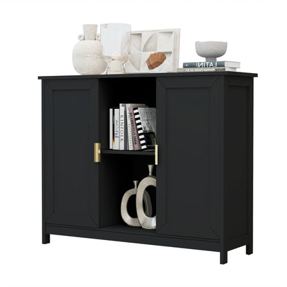 TaoHFE Black Storage Cabinet,Credenza Buffet Cabinet Wooden Coffee Bar Cabinet Buffet Table Black Sideboard Thin Cabinet for Narrow Spaces Entry Cabinet Hallway Cabinet for Kitchen,Living Roo - WoodArtSupply