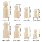 150 Pieces Wooden Peg Doll, Unfinished Wooden Peg Dolls in Different Shapes and Sizes, Perfect for DIY Art and Craft, Painting, Table Setting by GNIEMCKIN GNIEMCKIN