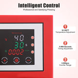 FXEIPOL 16"x 20" Heat Press, 1600W Magnetic Semi-Automatic Heat Press Machine with Pull-Out Slide Out, Heat Press Heat Press Machine for T Shirts, Hat Plate, Cap (Red) FXEIPOL