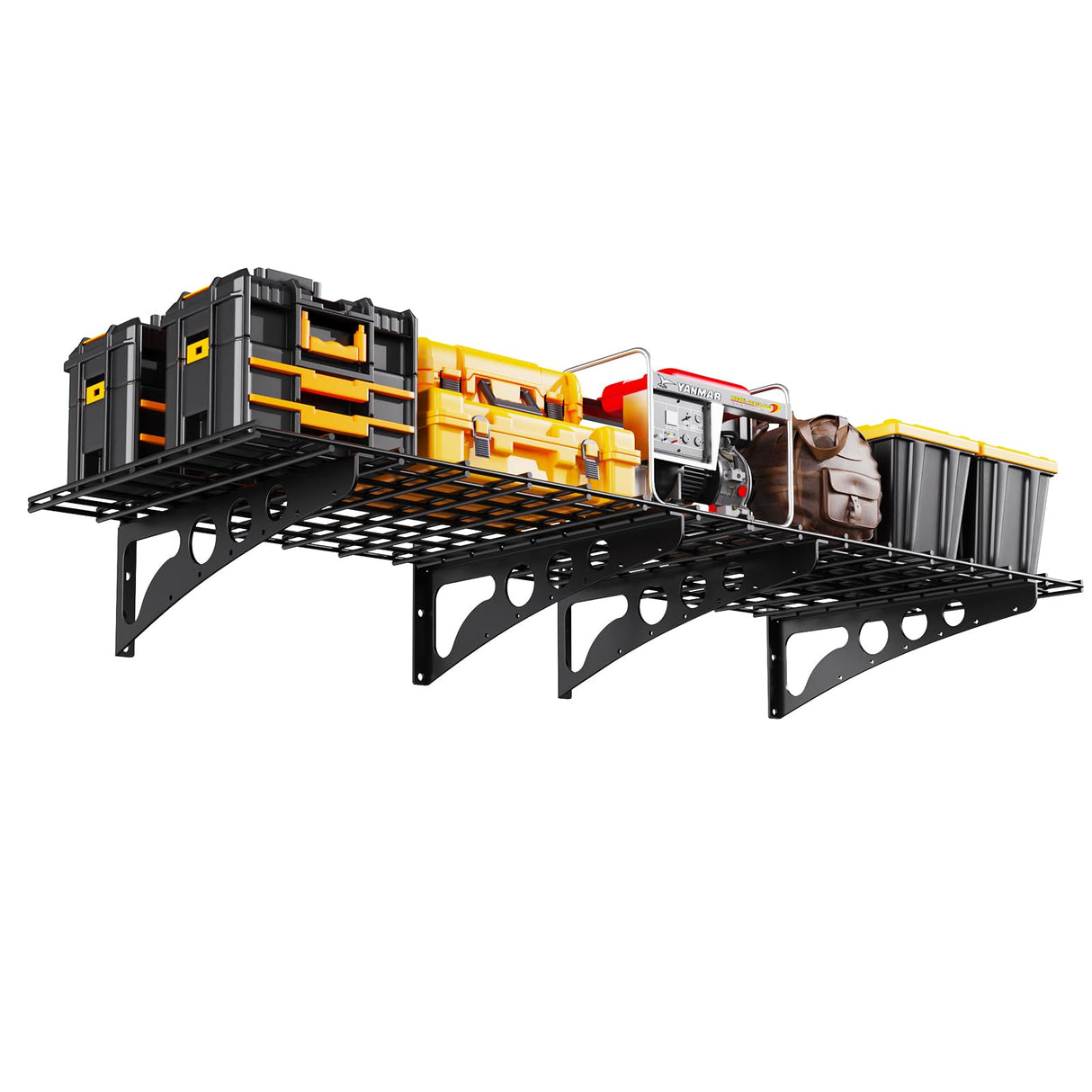 CVGFDR 2x6ft Garage Wall Shelving, 600BLS Heavy Duty Garage Shelving Wall Mounted, Floating Shelves, Storage Shelves, Easy Assembly Pallet Racking, Metal Rack for Kitchen, Basement, Black CVGFDR