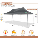 COBIZI 10x20 Pop Up Canopy with Sidewalls,Waterproof & UV50+,Tents for Parties,Outdoor Gazebo for Backyard,Suitable for Weddings, Events,and Markets,Vending Gray COBIZI