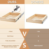 Sintuff 4 Set Wooden Pull out Tray Cabinet Organizer Soft Close Roll out Shelves for Kitchen Cabinets Fully Assembled Slide Pantry Shelves for Kitchen Base Cabinet(15'' x 21'') Sintuff