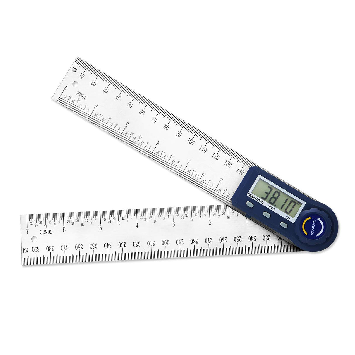 Digital Angle Finder,2 in 1 Digital Protractor, 7 inch / 200mm Stainless Steel Digital Angle Ruler with Zeroing and Locking Function SHAHE
