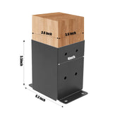 Nrspp 4x4 Post Base 4 Pcs,（Inner Size3.5"x3.5"）Wood Fence Pergola Post Bracket , Black Powder Coated Post Anchor,Deck Post Base Support Base Plate Pergola Brackets Fence Kit Nrspp