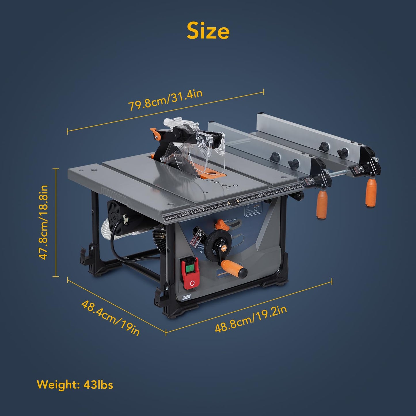 Table Saw for Jobsite, 98.5% Vacuuming Rate Dustless Table Saw 8.5 inch, 5000RPM Cutting Speed, TCT Blade, 2000W, 15A Portable Compact Tablesaw for DIY Woodworking and Furniture Making - WoodArtSupply