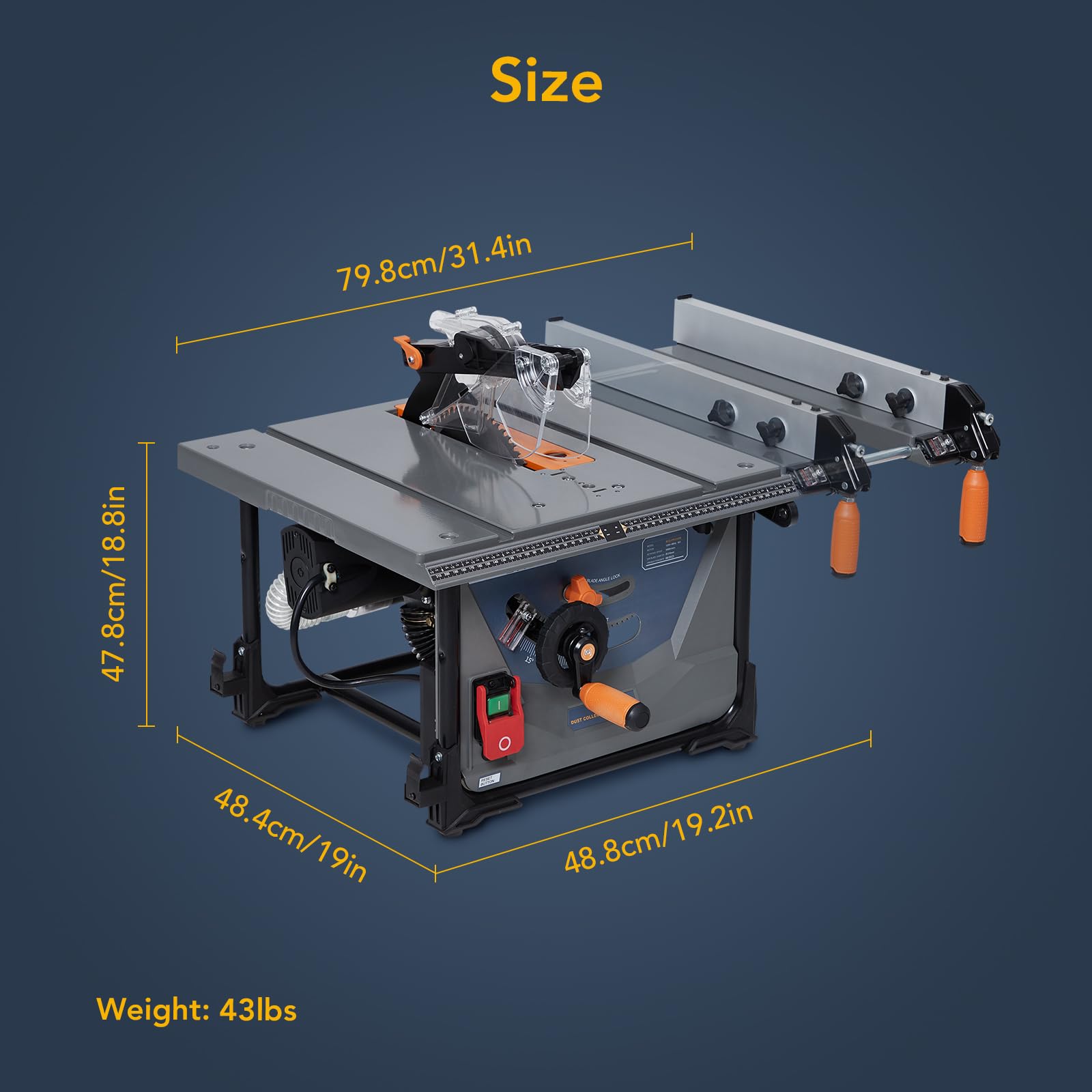 Table Saw for Jobsite, 98.5% Vacuuming Rate Dustless Table Saw 8.5 inch, 5000RPM Cutting Speed, TCT Blade, 2000W, 15A Portable Compact Tablesaw for DIY Woodworking and Furniture Making - WoodArtSupply