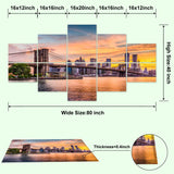 10 Pack Art Acoustic Panels New York City Skyline Decorative Sound Absorbing Wall Panel Self-Adhesive Noise Canceling Soundproof Padding for Home Office Studio 80" x 40" PZWKJOILPQ