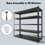 Howzone 48.2" W Garage Shelving 3000LBS Storage Shelves Heavy Duty Garage Storage Shelves Adjustable 5 Tier Metal Shelves for Storage Industrial Heavy Duty Shelving Utility Shelf 24.2"Dx48.2"Wx 72.2"H Howzone