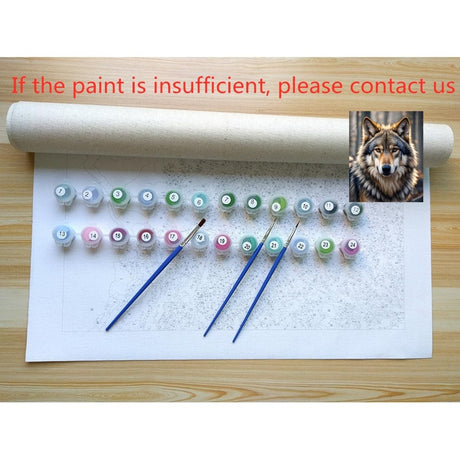 ACANDYL Wolf DIY Paint by Numbers Kit for Adults Beginner Paint by Number for Adults Canvas Painting by Number DIY Acrylic Oil Painting on Canvas Arts Craft Decoration 16x20 inch ACANDYL