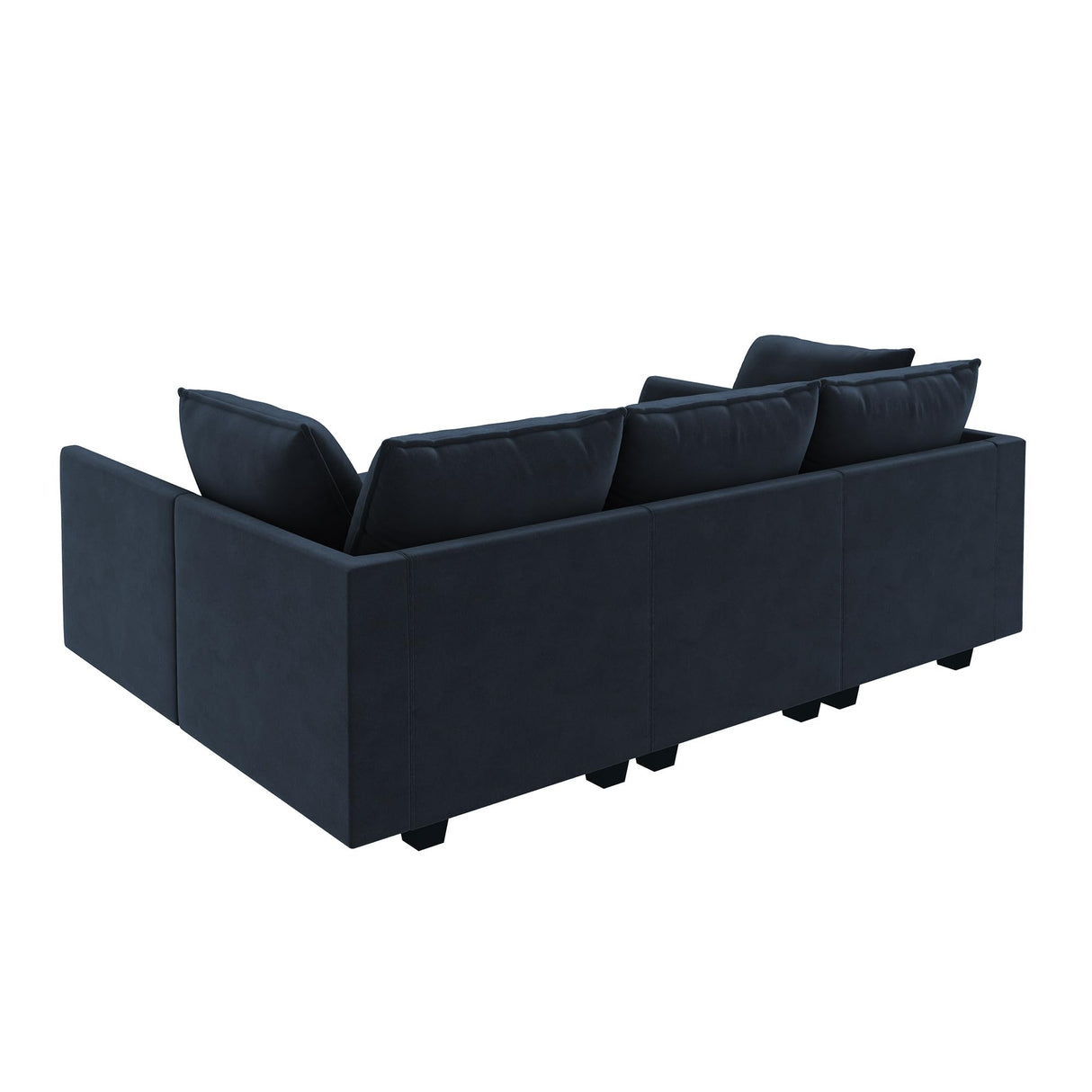 HONBAY Modular Sectional Sleeper Sofa Velvet Sectional Sleeper Couch with Storage Sleeper Sofa Couch for Living Room,Dark Blue HONBAY