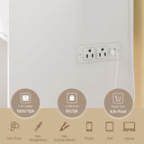 FIONESO Vanity Desk with Large Mirror, Makeup Vanity Table with Power Strip, 10 Lights & 2 Drawers, Dressing Table Set with 3 Lighting Color Adjustable for Women and Girls, Bedroom, White FIONESO