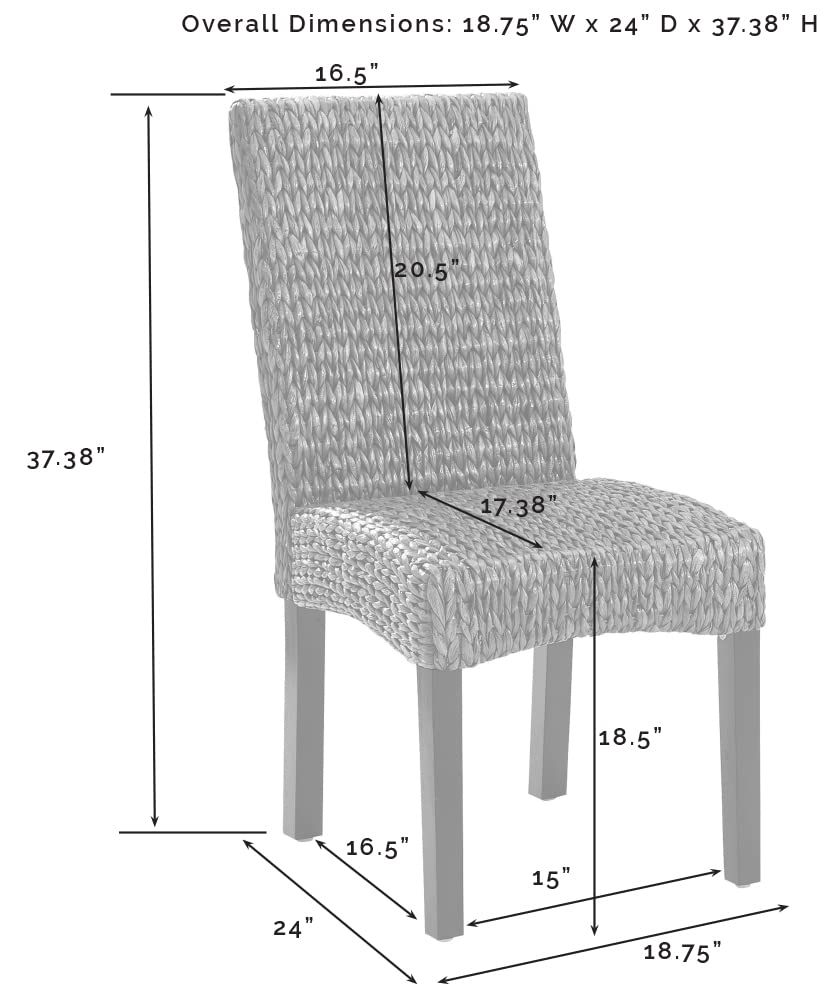Crosley Furniture Edgewater Handwoven Natural Fiber Rattan Dining Chairs Set of 2, Seagrass Crosley Furniture