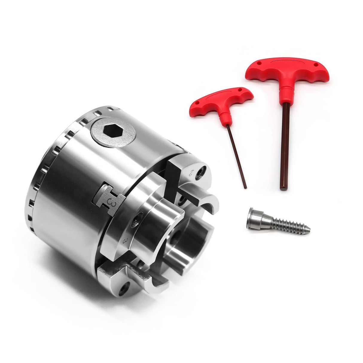 Aspaton 2.75 Inch 4 Jaw Self-Centering Lathe Chuck Set with 1-Inch x 8TPI Thread & Inner Hexagon Spanner Aspaton